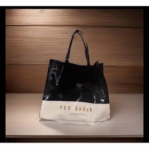 Ted Baker Black and Cream Tote with Gold Accents